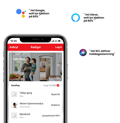 Stemninger og automasjoner, app med snakkebobler